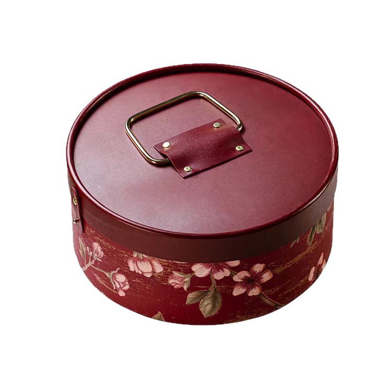 Caja de regalo del Festival del Medio Otoño, caja de regalo de embalaje de pastel de luna, caja de regalo de estilo nacional exquisita, caja dura de barril portátil, caja de regalo de hielo