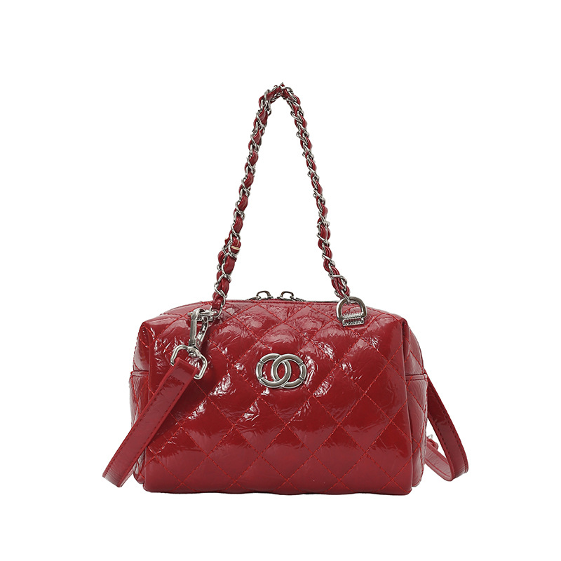 Moda francesa de cadena de diamante bolso de mano pequeño cuadrado de mujer pequeña fragancia alta sensación de lujo ligero bolso de hombro simple