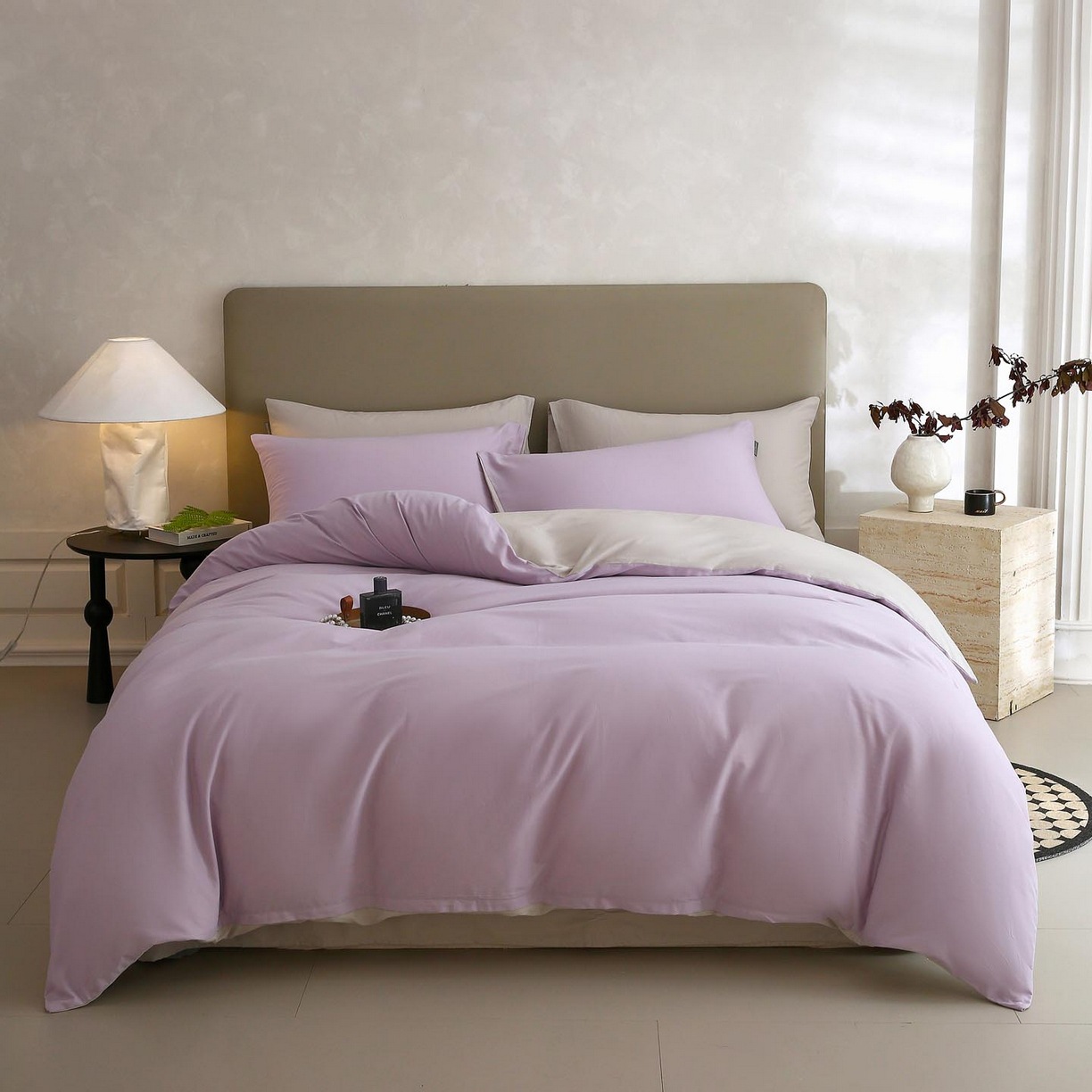 Algodón simple de cuatro piezas, una clase de madres y bebés, cuatro piezas, 100 piezas, cuatro piezas más gruesas, lujo ligero, sensación de alta calidad.