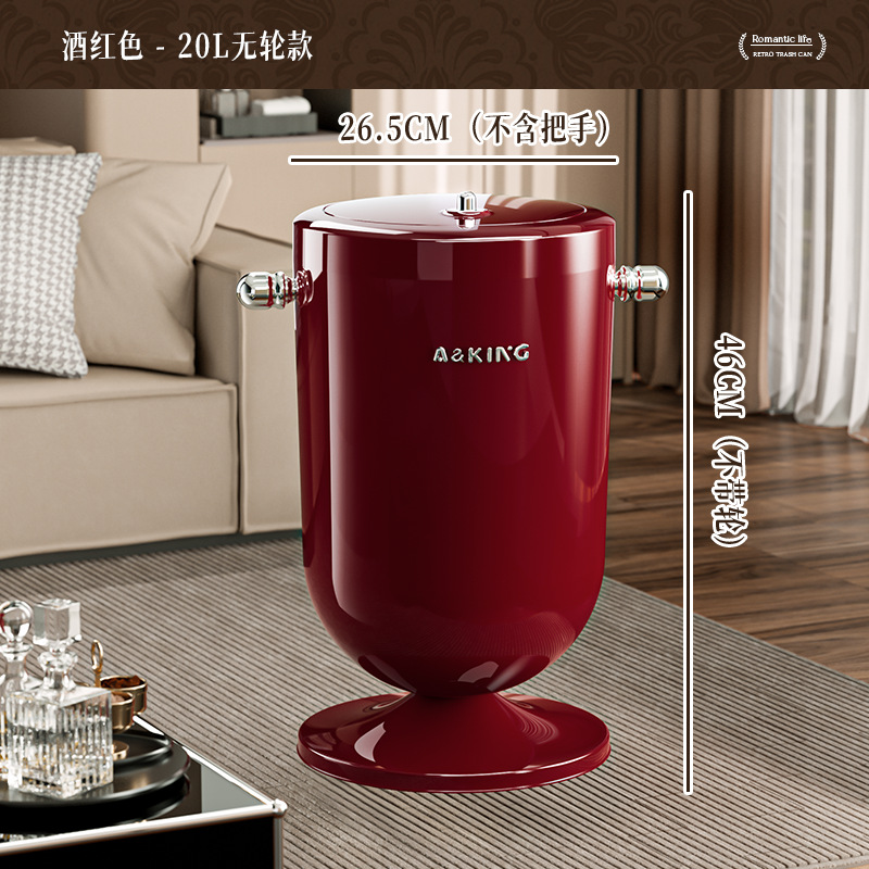 [One] Basura de sala de estar canasta de papel volante rueda de cubierta móvil engrosado doble cubo con cubierta cubo sanitario