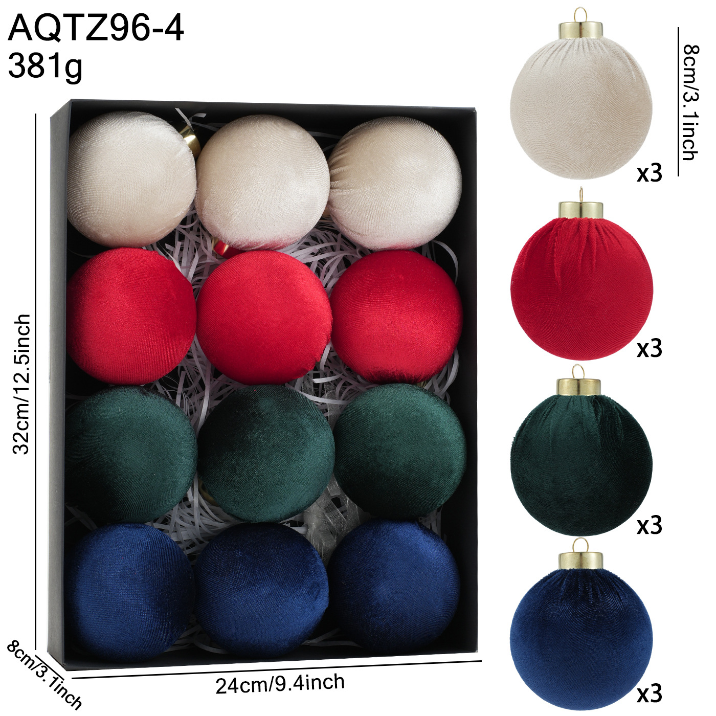Bolas de tela transfronteriza tela de lana bola de plástico árbol de Navidad decoración colgante colgante decoración de la escena de la bola colgante props image 9