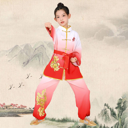 Chinese Dragon Kung Fu uniforms for children boy girls wushu performance training martial arts suit tai chi clothing teenagers Clothes for Kids