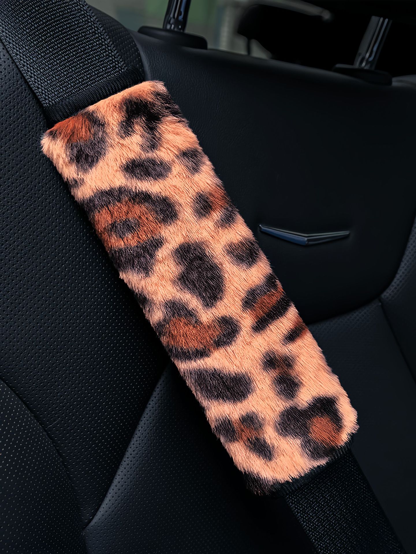 Cross-Border Amazon Hot-Selling Car Leopard Print Shoulder and Neck Protector Seatbelt Decoration Winter Warm Cover