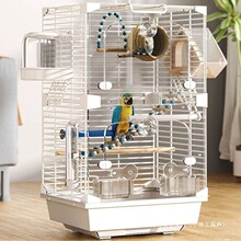 加高透明鸟笼鹦鹉笼子虎皮牡丹玄凤特大号家用别墅大空间观赏笼