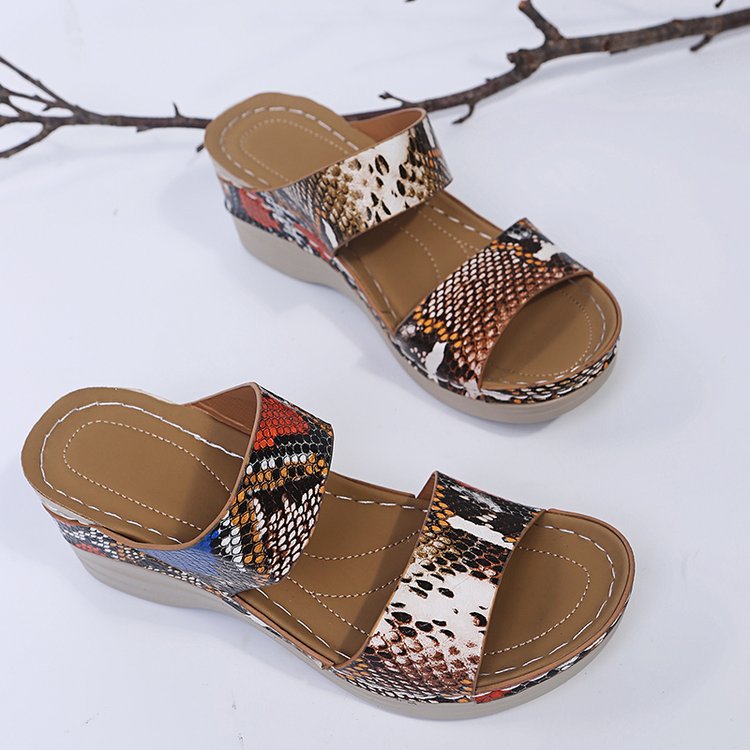 leopard print wedge sandals Nihaostyles wholesale clothing vendor NSYBJ71234