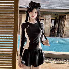 防晒泳衣女保守显瘦分体潜水服浮潜水母衣冲浪服长袖长裤温泉泳装