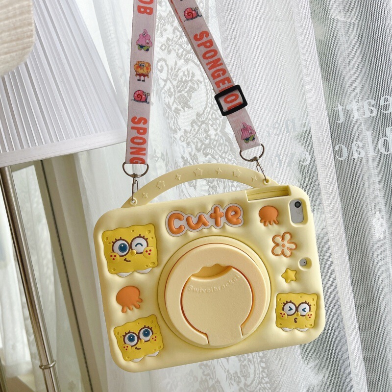 Spongebob Squarepants Patrick Star iPad 789 Generation Tablet Anti-Fall Protective Cover Rotating Stand Ipad10 Satchel Suitable