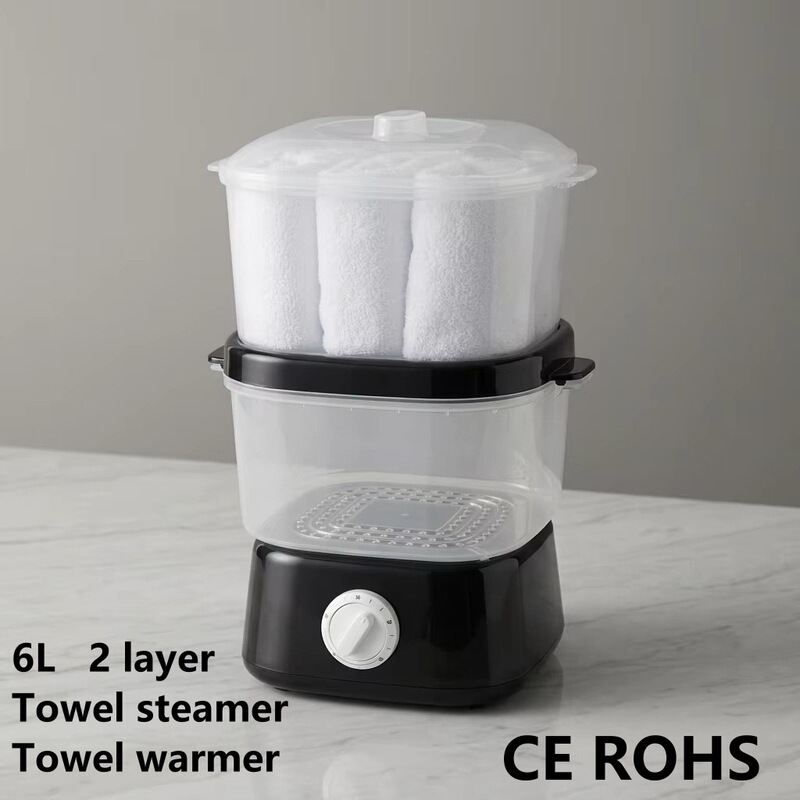 Wholesale hot towel steamer with bamboo clips, timer, anti-dry-burn protection, automatic power-off, and steam humidification and heating functions Wholesale hot towel steamer with bamboo clips, timer, anti-dry-burn protection, automatic power-off, and steam humidification and heating functions