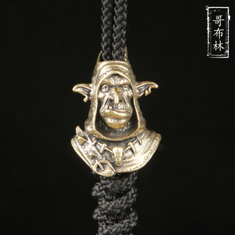 Brass Goblin Edc Knife Pendant Goblin Retro Paracord Pendant Braided Rope Spacer Bead Pendant Keychain DIY Accessories Brass Goblin Edc Knife Pendant Goblin Retro Paracord Pendant Braided Rope Spacer Bead Pendant Keychain DIY Accessories
