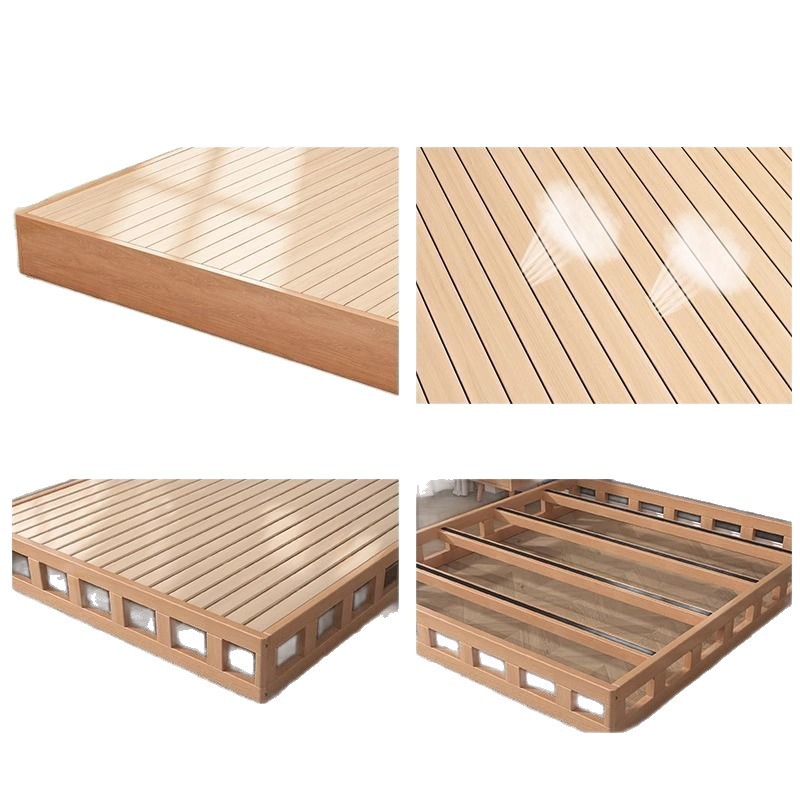 Madera de haya, cama de tatami japonesa, cama de piso, cama de madera maciza, cama sin cabezal de cama, cama doble de pino moderna y simple, cama baja image 6