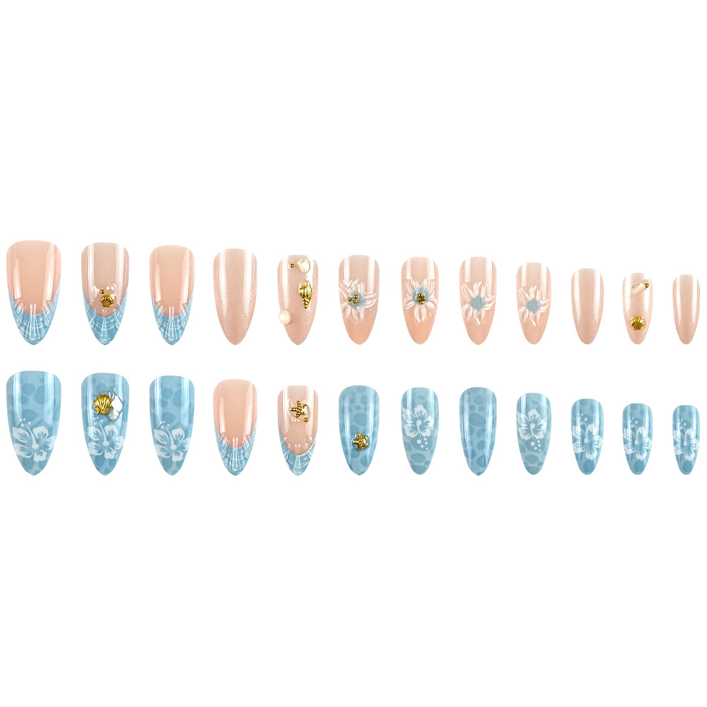 Arte de uñas tridimensional 3D chapado en oro, pegatinas de uñas con flores y estrellas de 24 piezas, piezas de uñas con diamantes de imitación de estilo europeo y americano.