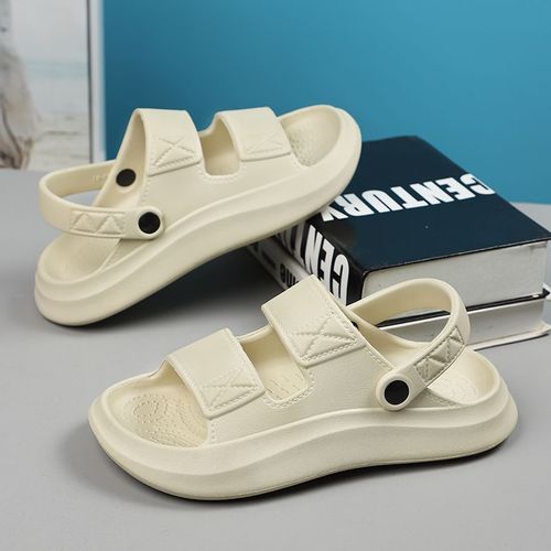 Men's Summer External Wear Sliding Sandals with Non-Slip, Foot-Molding Feel, Thick Insoles, and Elevation for Outdoor Driving and Sports, Available in Large Sizes