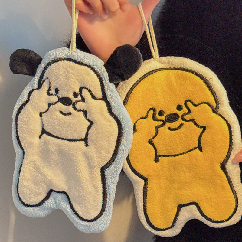 Cartoon cute high-value kitchen dishcloth towel bathroom hand washing small square towel hanging absorbent thickened towel Cartoon cute high-value kitchen dishcloth towel bathroom hand washing small square towel hanging absorbent thickened towel