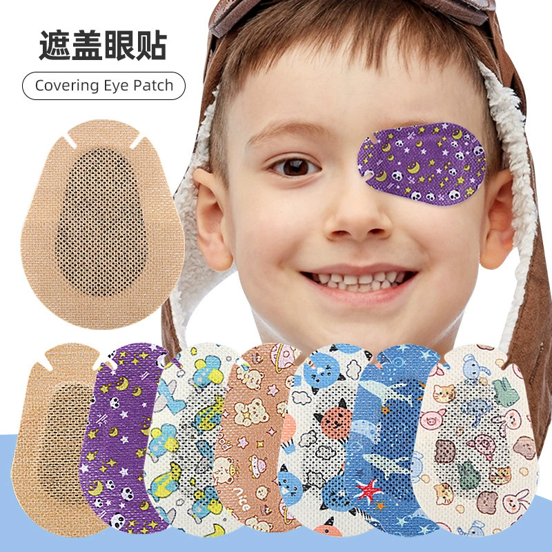 Детская мультяшная маска для глаз с мягким полным покрытием, невидимый Монокуляр для зрения, дышащая накладка на глаз