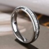 Stone inlay stainless steel, ring, European style