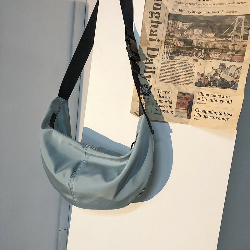 waterproof capacious multicoloured nylon one-shoulder bag
