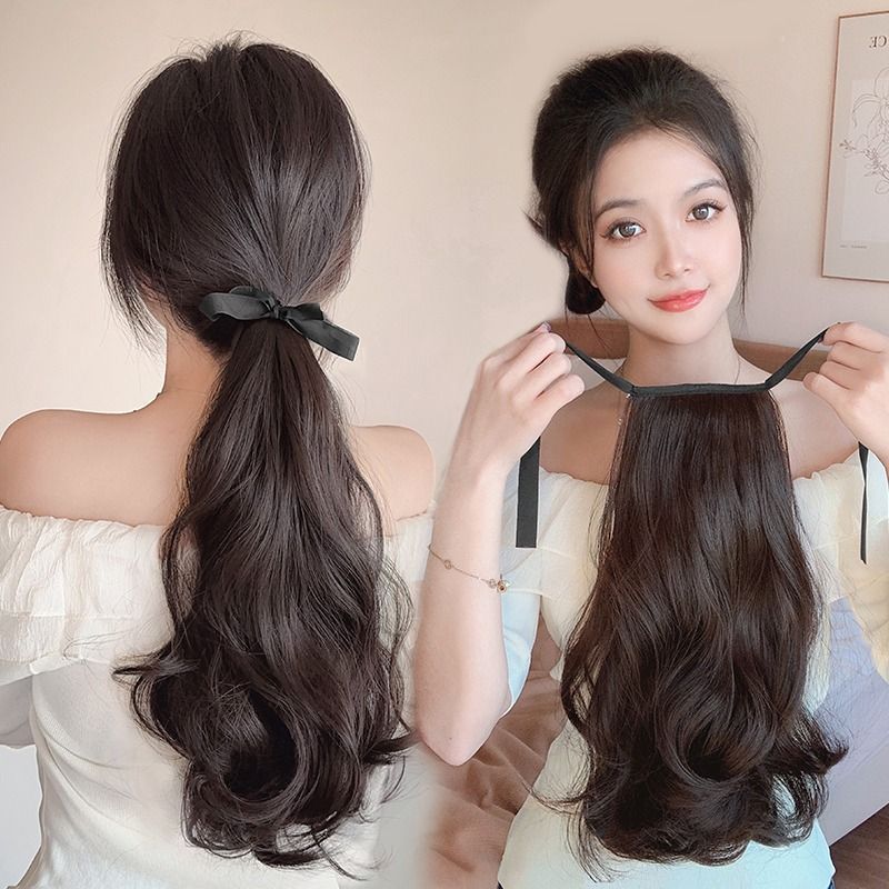 Cola de caballo corta pera peluca rizada cola de caballo peluca trenzada falsa cola de caballo atada alta cola de caballo corta al por mayor