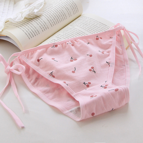 Cherry white pink straps 2D fat anime straps fat loli girl soft girl underwear for women 3123