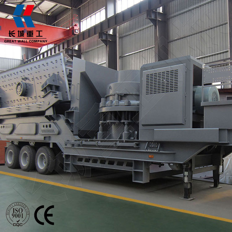 大型移动破碎机价格 轮胎式移动破碎站现场 移动破碎站