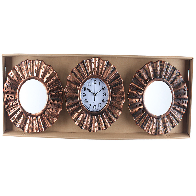 Reloj de pared europeo/americano moderno simple, reloj triple decorativo, reloj de cuarzo creativo de moda para sala/comedor