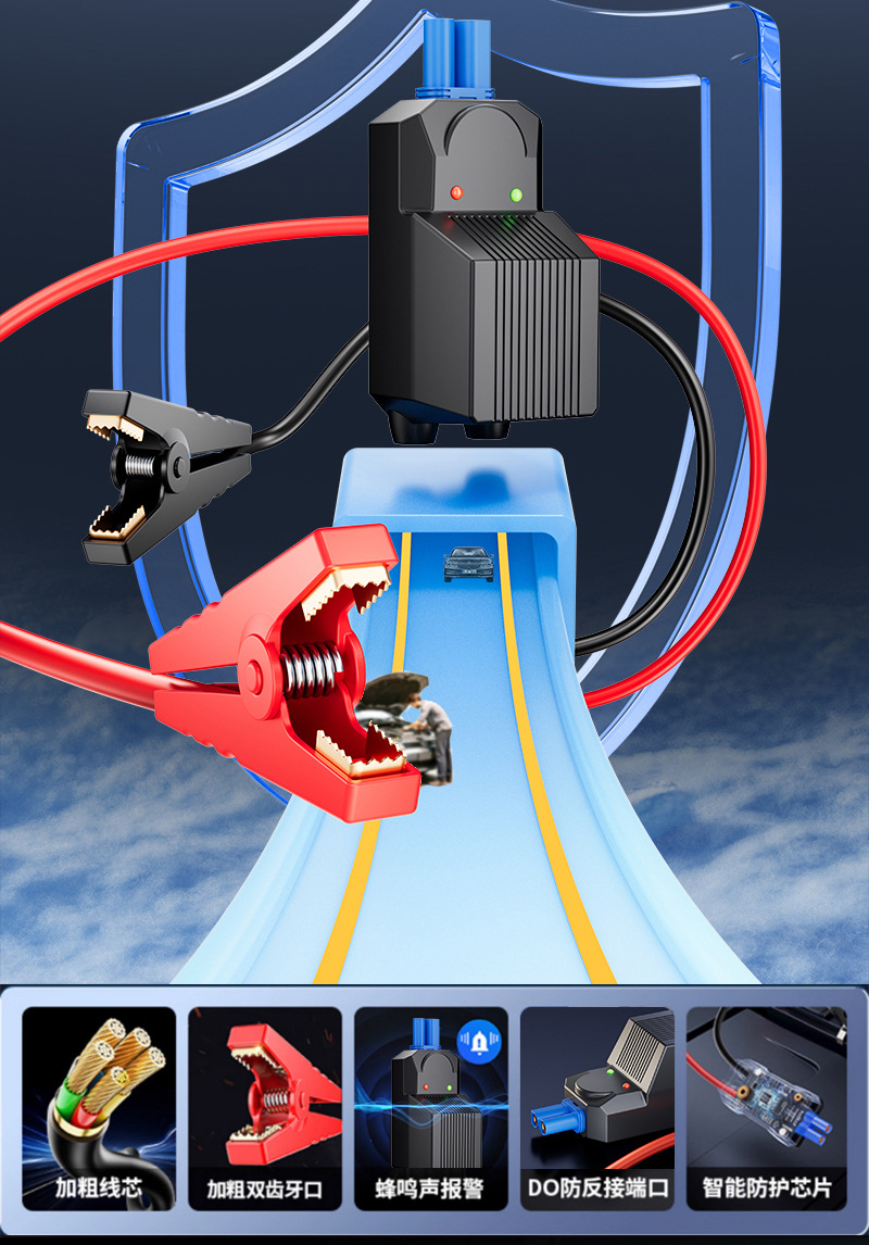 Car-Mounted Power Bank with Air Pump, Portable Emergency Power Supply, Backup Battery, Jump Starter, Tire Inflator