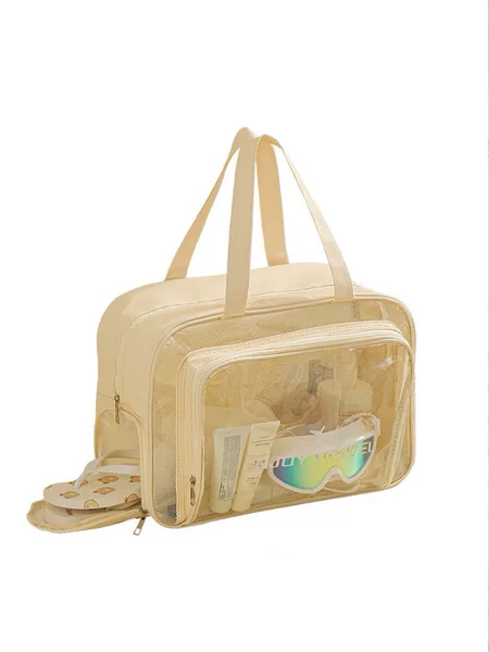 Waterproof Transparent Cosmetic Bag Large Capacity Dry and Wet Separation Travel Storage Bag Portable Toiletry Bag