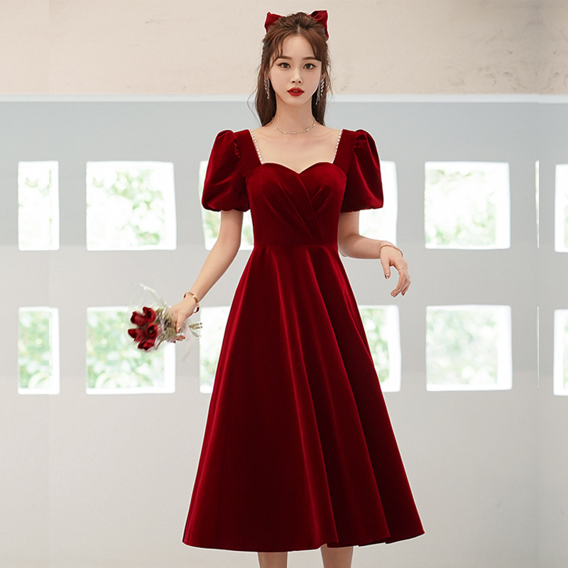 Red elegant long evening dress