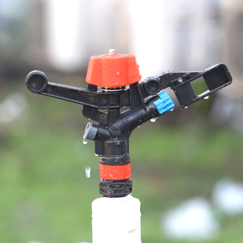 6 puntos rociador de brazo oscilante de plástico 360 grados rotación controllable jardín de césped agrícola riego por pulverización enfriamiento rociador sin impuestos