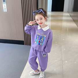 女童春秋款运动服宽松卫衣秋季套装中大童时髦洋气儿童休闲秋装潮