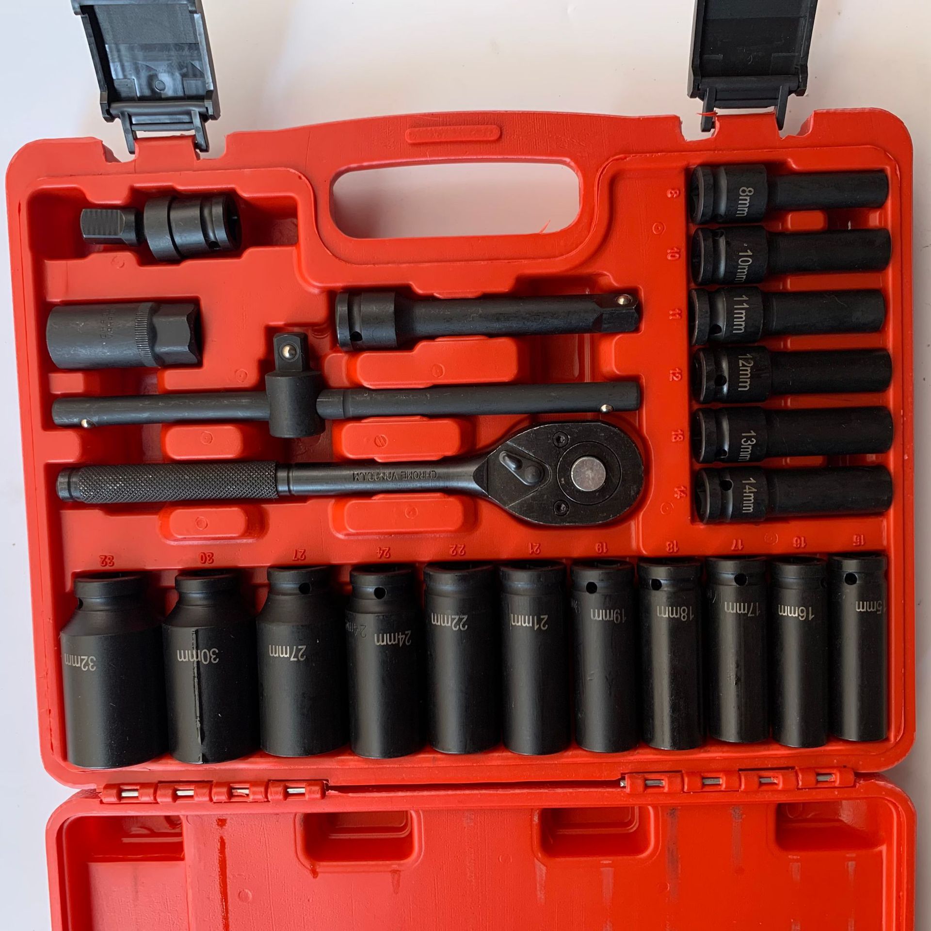 气动加长套筒23件组套电动扳手气风炮用气动套筒农机修理汽修组套