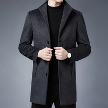 毛呢大衣男冬季新款中长款款加厚羊毛风衣中青年呢子加棉外套男