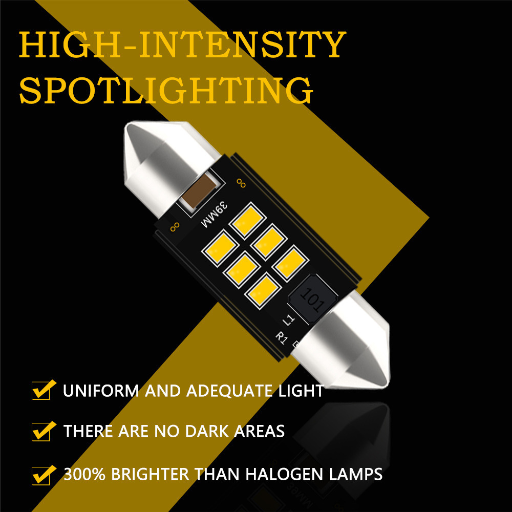 LED car reading light roof light license plate light 3030 6smd double pointed light 31/36/39/41mm