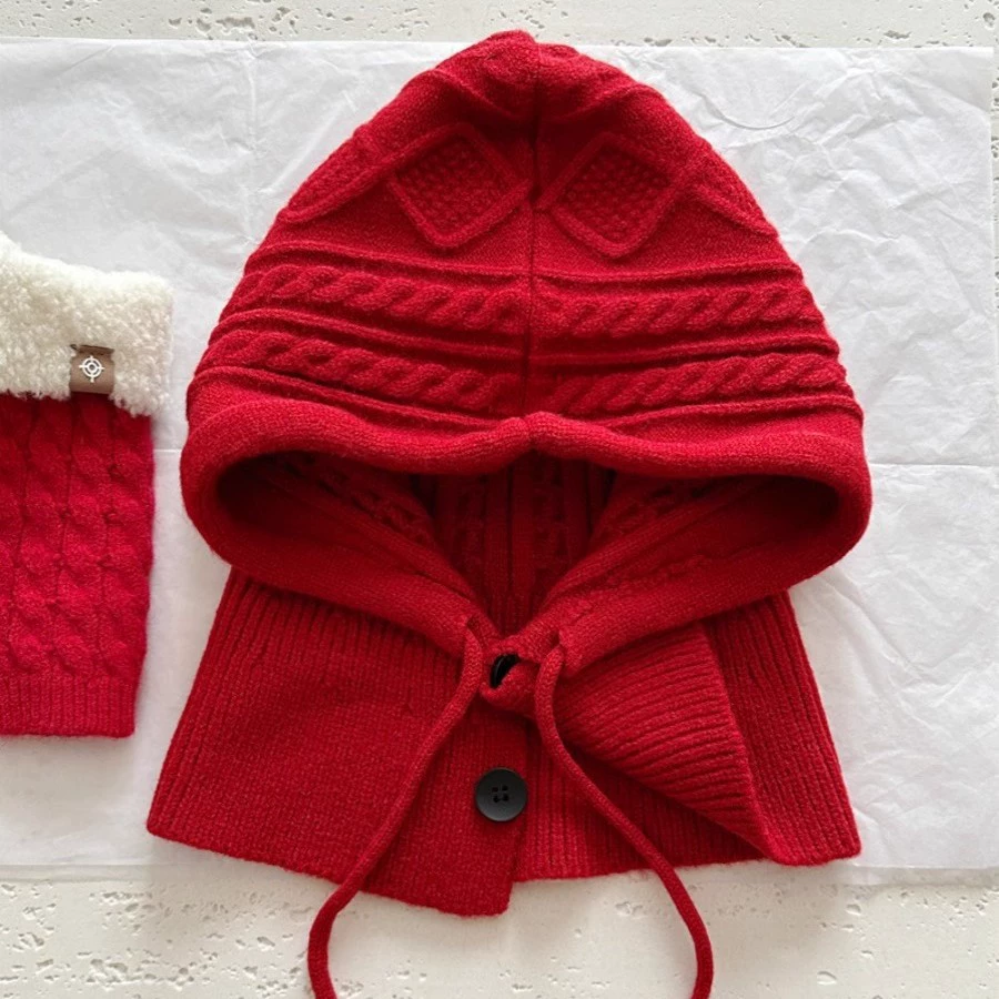 Retro winter keep warm scarf, woolen knitted hat, for beloved