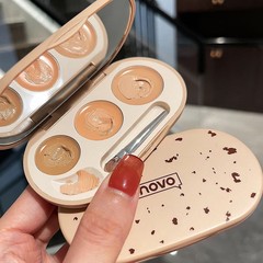 Novo Tri-Color Concealer, covering acne marks, dark circles, and freckles, facial contouring, brightening skin tone, multi-color concealer palette
