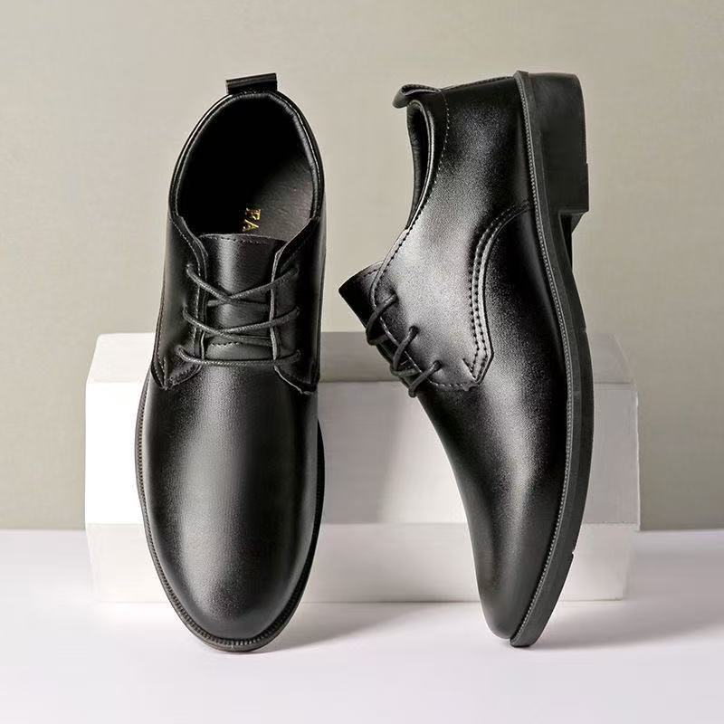 Suit Men's Shoes Men's Groomsmen Black Groom Business Formal Wear Winter Velvet Student Casual Leather Shoes Men's Wedding Shoes