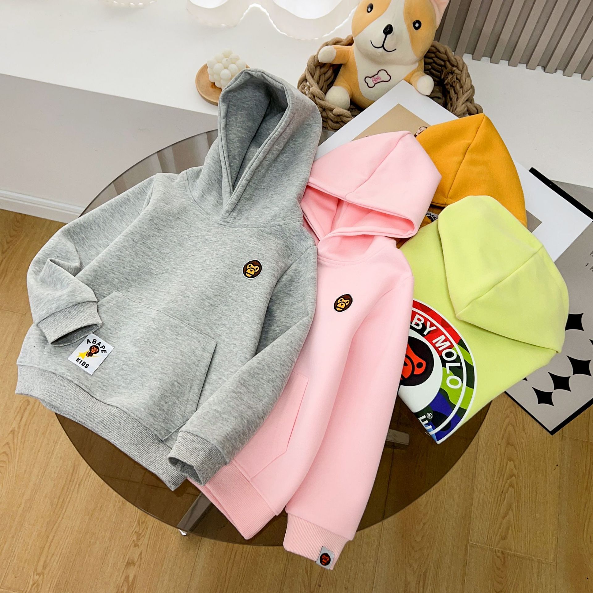 衛衣兒童純棉春新款潮牌休閒24C033連帽卡通青島批發猿人猴子童裝