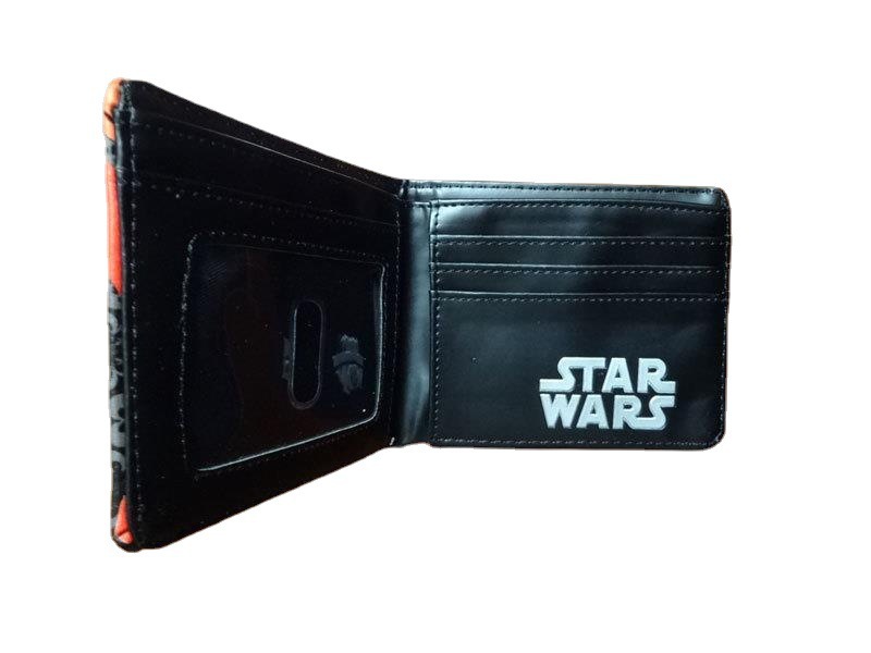 Cartera de Star Wars alrededor del cine y la televisión, guerrero negro, soldado blanco, cartera corta de dos plegados, cartera PU para hombres adolescentes