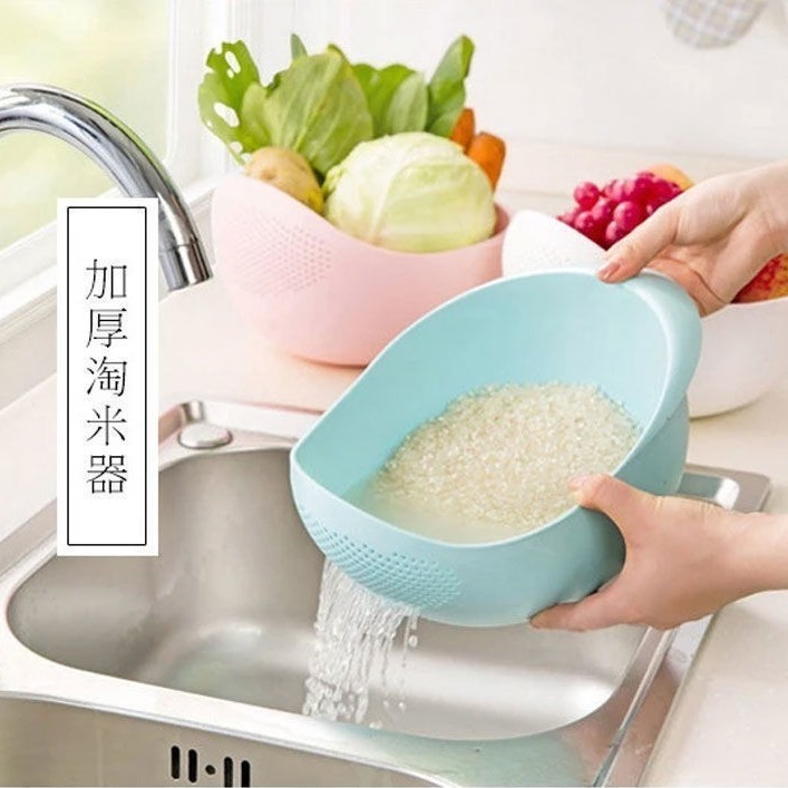 厚みのある米洗い器、多機能洗米ざる、キッチン米洗いバスケット、プラスチック水切りバスケット、家庭用野菜洗いバスケット、フルーツバスケット|undefined