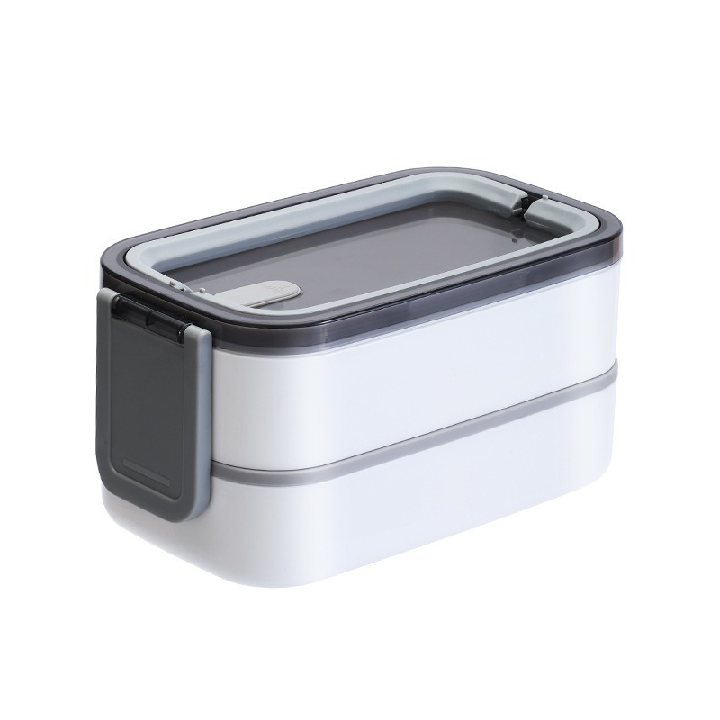 Doble caja de almuerzo de acero inoxidable 304 compartimiento de grado alimenticio caja de almuerzo macho estudiante empleado de oficina lonchera