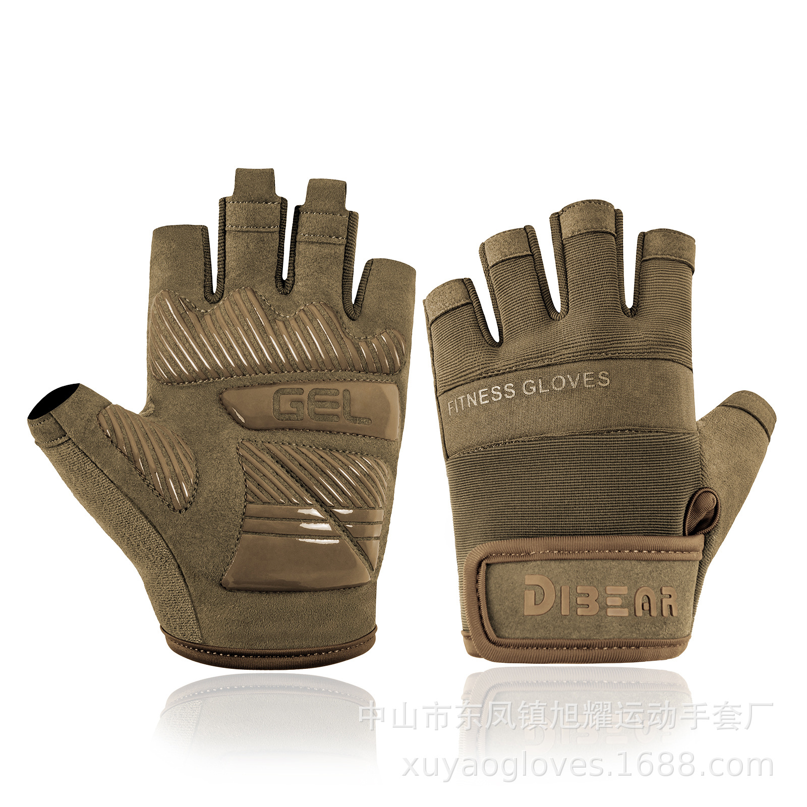 Fabricantes transfronterizos al por mayor DIBEAR deportes al aire libre fitness guantes de silicona protectora antideslizante mancuerna medio dedo entrenamiento