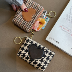 Coin purse female niche design new 2024 mini ins style small cute canvas short small wallet