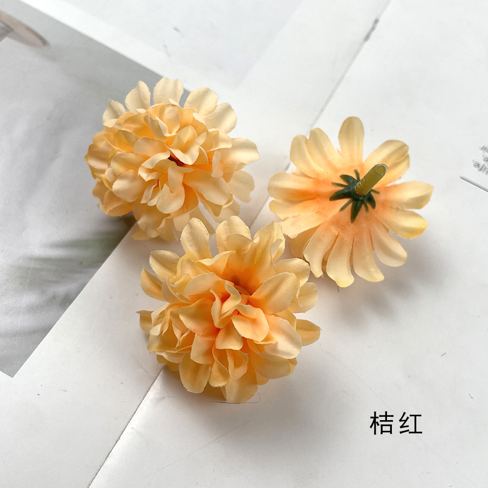 Simulación multicapa hortenida crisantemo cabeza DIY hecha a mano tocado material flor artificial decoración de la sala de bodas diseño de fondo de pared