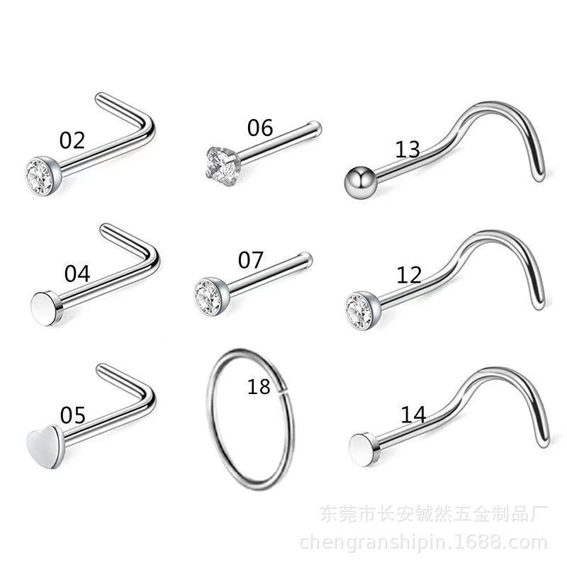 Nose piercing, set, physiological accessories stainless steel, Amazon