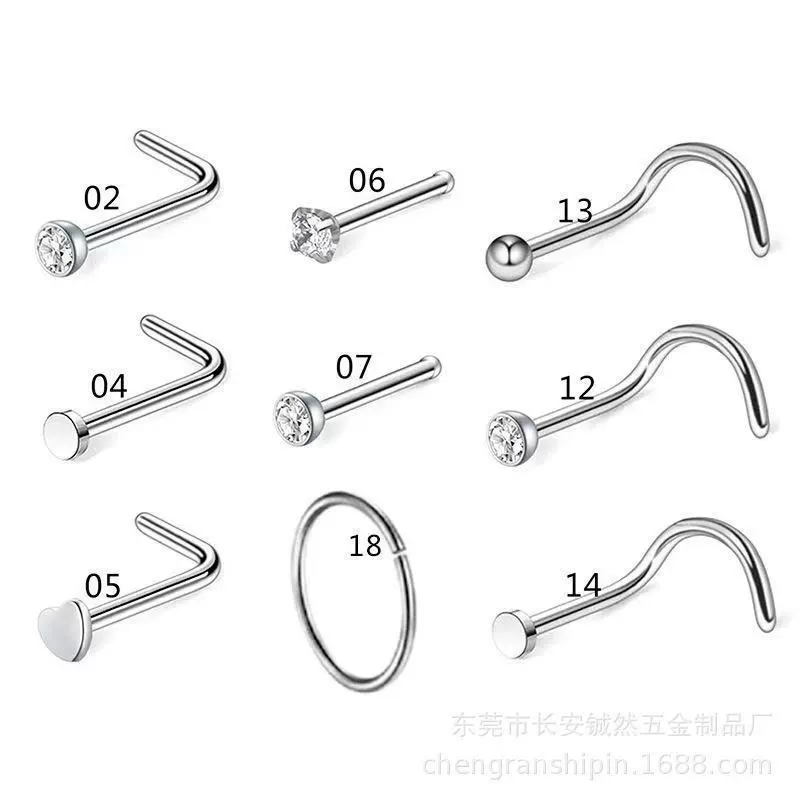Nose piercing, set, physiological accessories stainless steel, Amazon