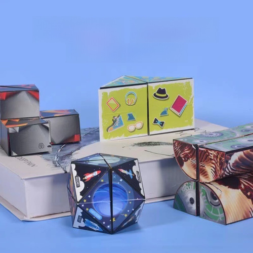 Transformable Geometric Magnetic Cube Cross-border Brain Teaser Puzzle Cube Stress Relief Brain Toy Wholesale from Street Vendors