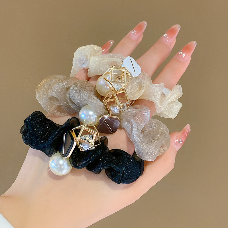 Elegant Mesh Scrunchie Elastic Hair Band For Women Hair Styling_voghion.com