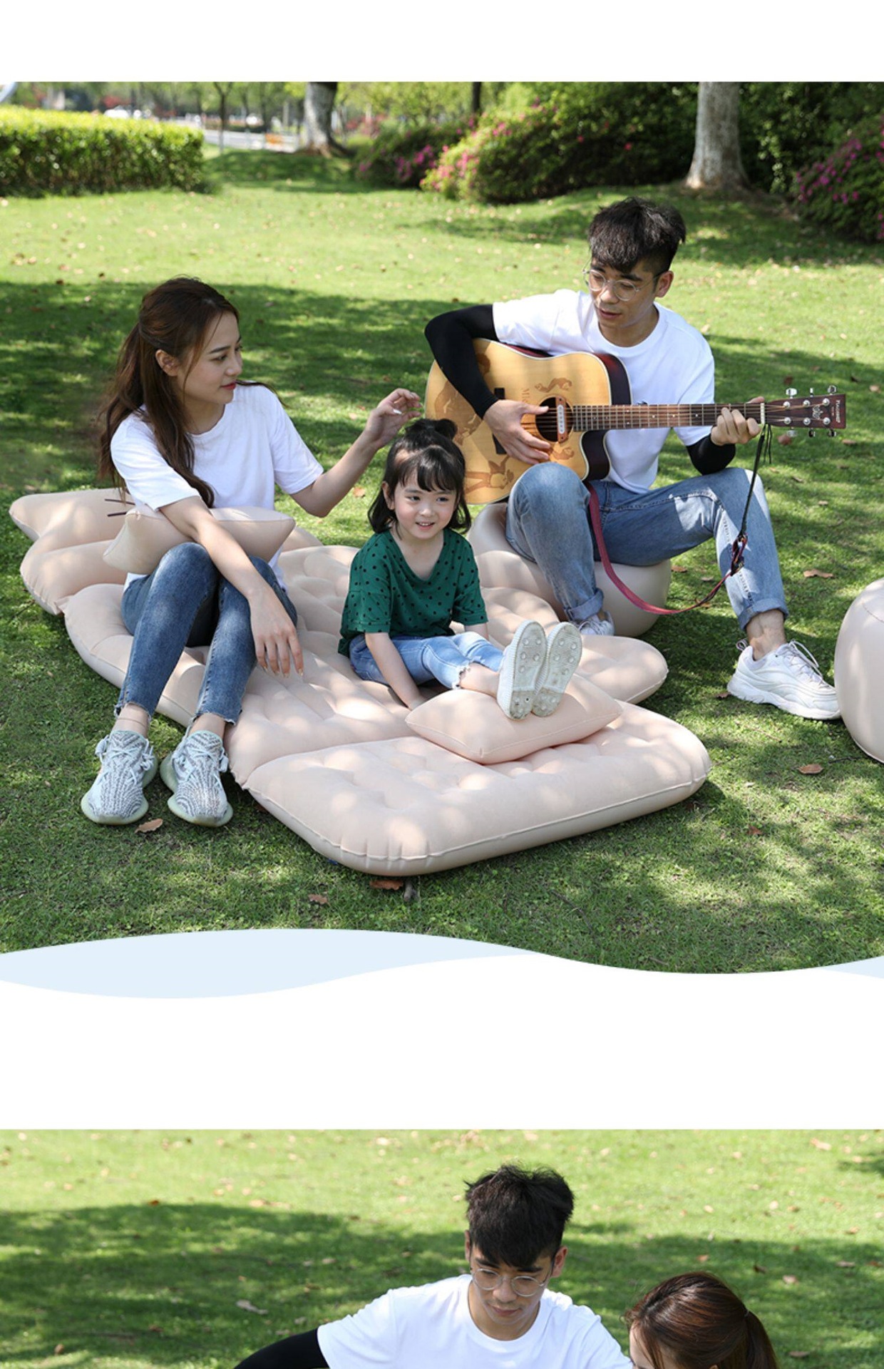Suitable for car inflatable beds, car air mattresses, car back seat sleeping pads, car sleeping tool for children, and in-car travel