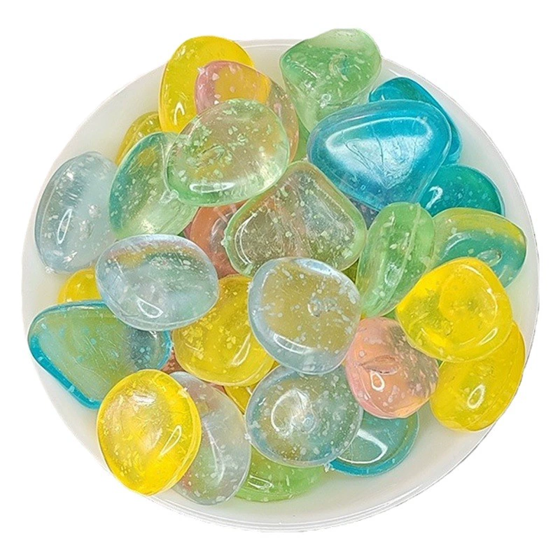 2-сантиметровые звездообразные мелкие светящиеся камни для оформления аквариума, ландшафтного дизайна, рукоделия, разноцветные светящиеся камни для декора, ландшафтные камни