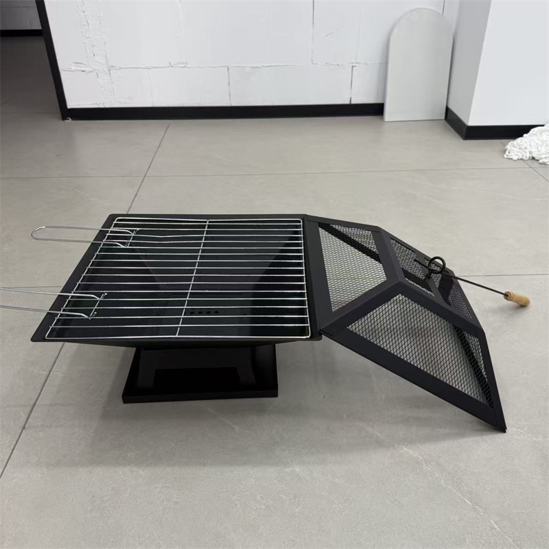 Tres en uno de comercio exterior brasero Parrilla de barbacoa cuadrada con barbec