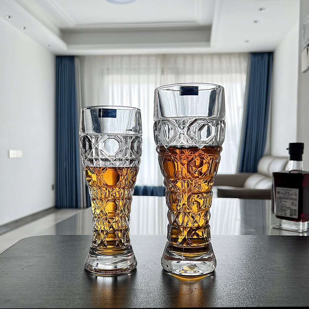 Taza de cerveza artesanal de vidrio de alta calidad, taza de cerveza de gran capacidad, taza de cerveza de gran tamaño, taza de trigo doméstica, taza de bebida creativa